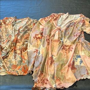 Floral Sheer Blouses - Multicolor